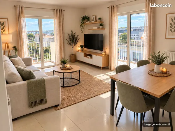 Bordeaux Euratlantique : T3 neuf, 64 m², 8e étage, 2 balcons (29 m²) et parking, 1 140 /mois