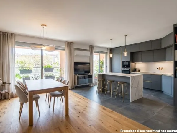 NICE PLACE MASSENA - APPARTEMENT 4 PIECES DE 113M2 A VENDRE - TERRASSE AVEC VUE DÉGAGÉE COULÉE VERTE