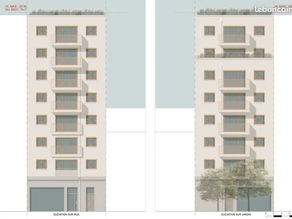 Immeuble à construire - 722 m² SDP logements - 127 m² commercial - Projet hôtelier env. 31 chambres 