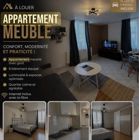 Appartement grand f2 meublé
