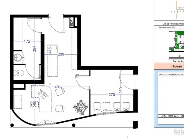 Local commercial 35 m² PAU