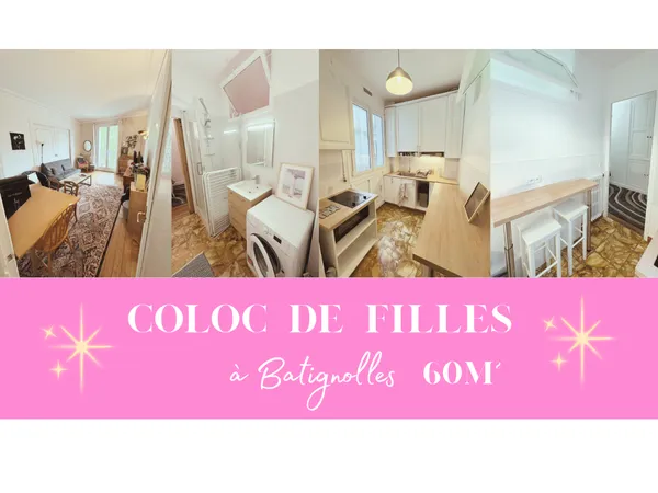 Loue chambre en colocation fille dans appartement