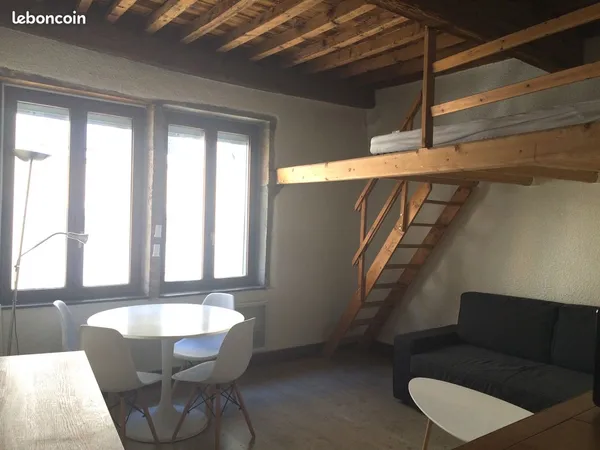 Location studio meublé 28m2 + mezzanine - Croix-Rousse