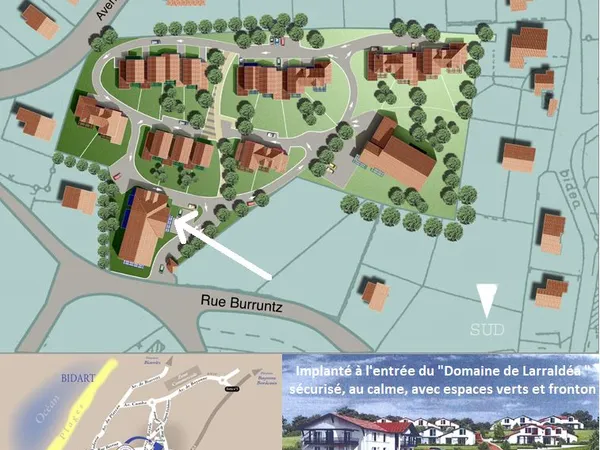 Apt T2 de 35.10 m² + Terrasse de 10,90 m² RDC