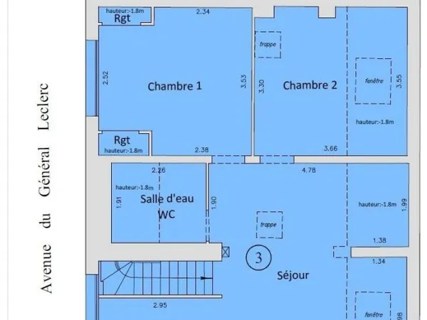 Appartement 3 pièces 45 m²