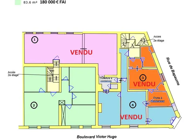 Immeuble 3 pièces 84 m²