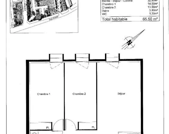 Appartement 2 pièces 40 m²