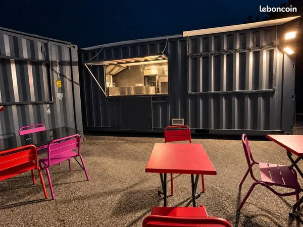 à vendre - fast-food en conteneur équipé + fonds de commerce