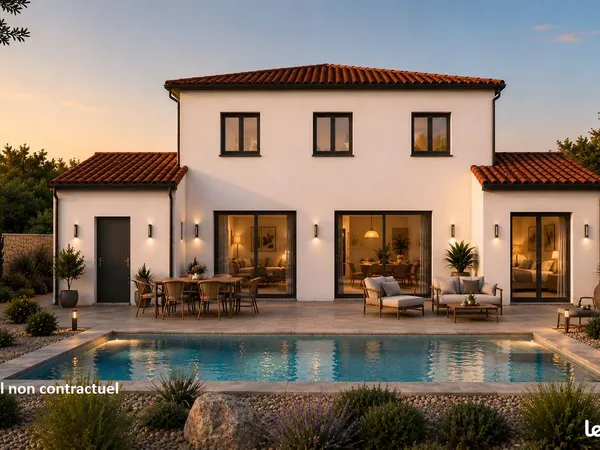 Maison neuve contemporaine 110 m² avec garage 25 m² sur terrain 702 m² à Leucate village