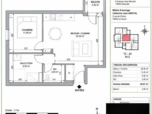 Appartement 2 pièces 41 m²