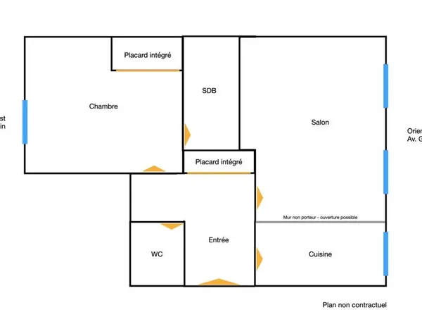 Appartement 2 pièces 52 m²