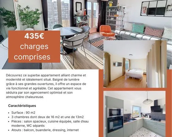 Chambre en colocation - Appartement 90 m² - Brest Penfeld / UBO