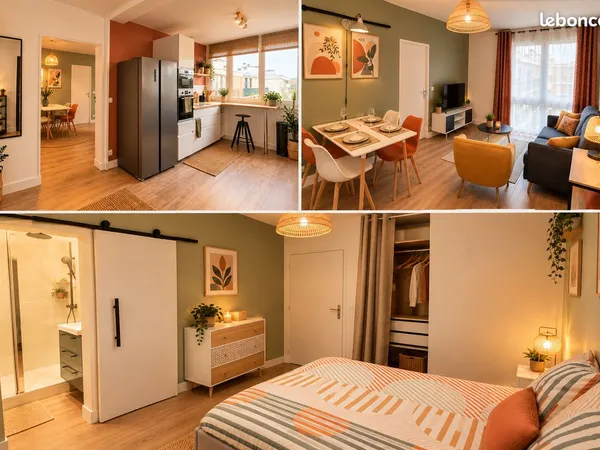 Chambre meublee - 6 pieces 92 m² - piscine & balcon