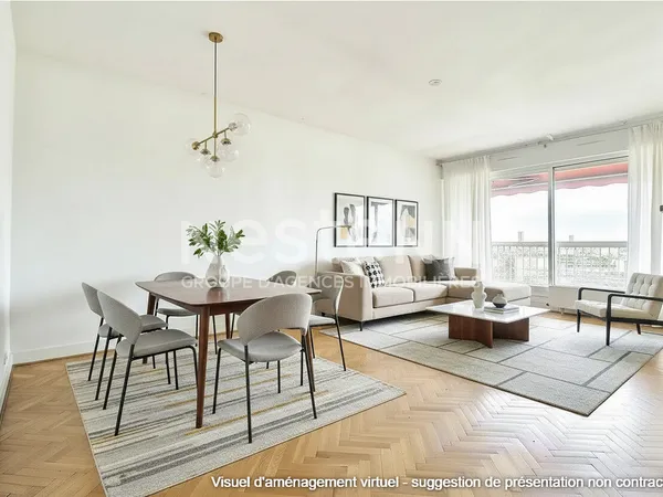 Appartement Courbevoie 3 pièces 70 m2 vue Paris et Tour Eiffel bonne exposition balcons étage élevé 