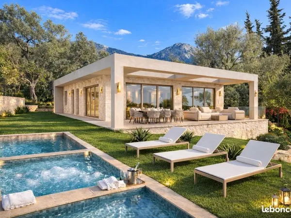 Terrain 2 501 m² avec permis purgé - Villa contemporaine avec piscine - Vue dégagée sur Baou