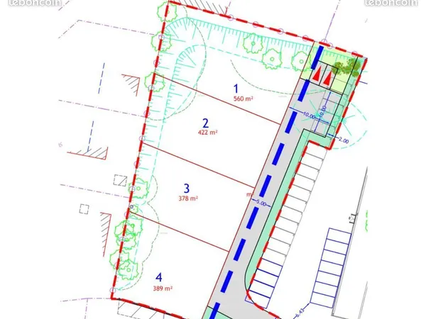 Terrain 422 m² Vannes