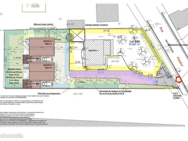 Terrain 928 m² Grigny Sur Rhone