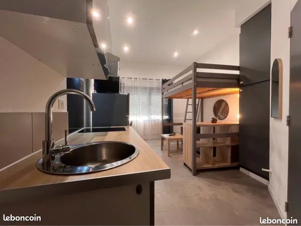 Studio lumineux toutes charges + WIFI + parking + cave