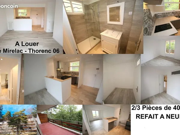 THORENC - Très Beau 2P, 40m2 Lumineux, Calme avec belle terrasse