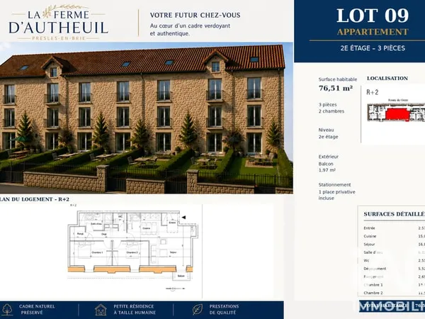 Vente Appartement 3 pièces