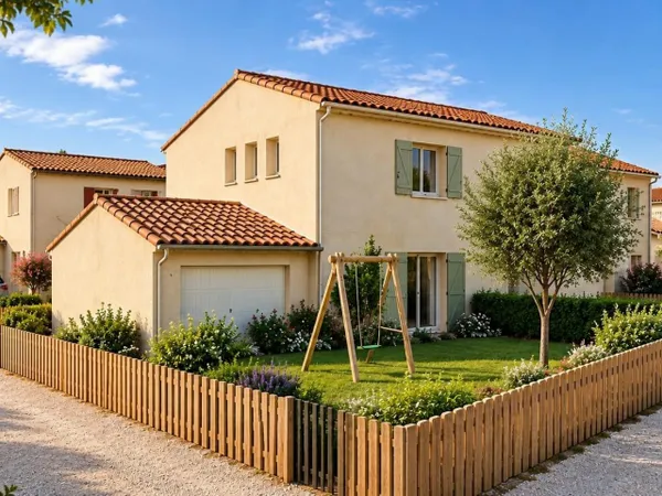 Maison T4 NEUVE, mitoyenne d'un côté avec JARDIN, TERRASSE et GARAGE