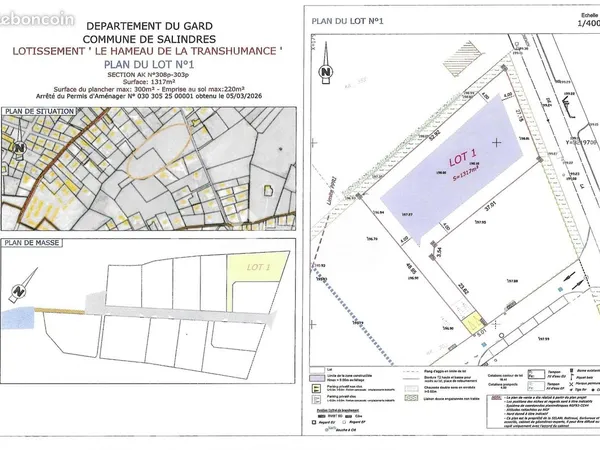 Terrain 1317 m² Salindres