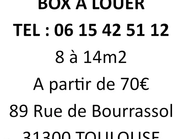 BOX - 7 à 11m2 - à partir de 70