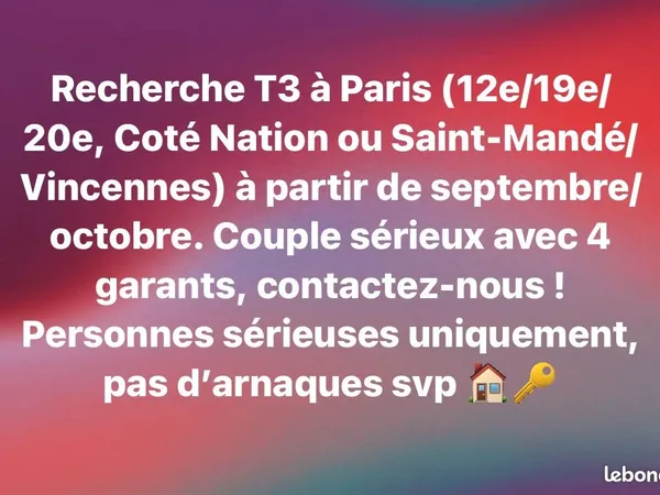 Appartement T3 - Paris 12