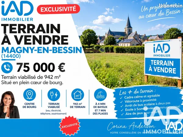 Terrain 942 m² Magny-en-Bessin