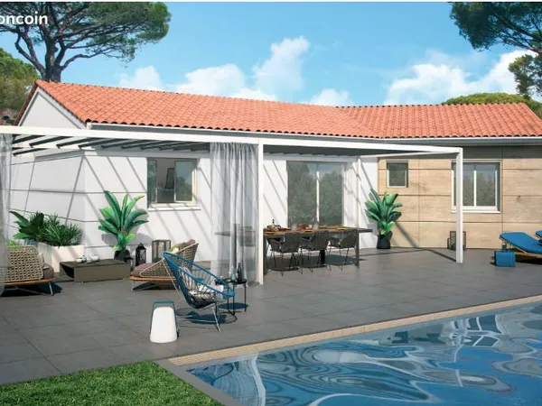 Maison neuve de plain-pied 90 m² avec 3 chambres et terrain de 962 m² à Vic-le-Fesq (30260)