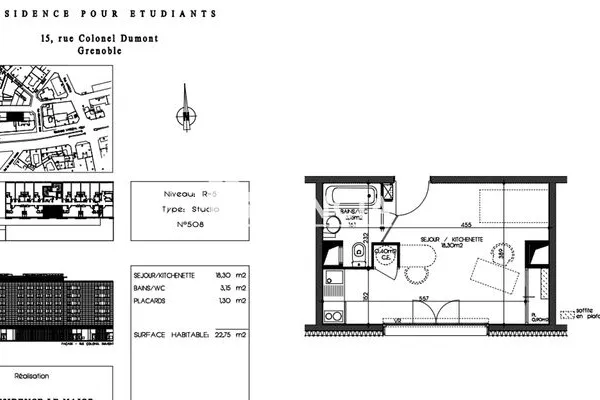 Appartement 1 pièce 23 m²