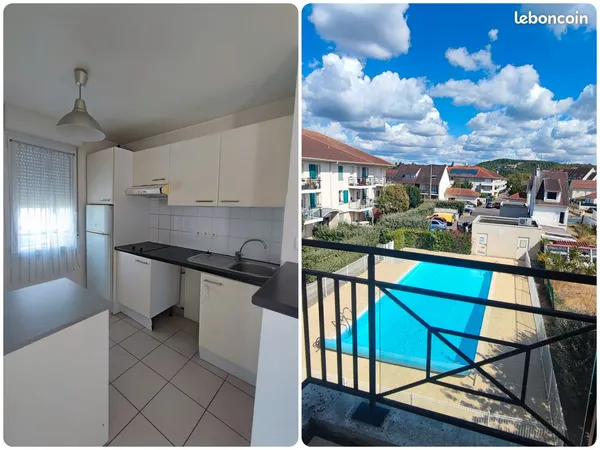 Appartement 63 m² — 2 chambres, balcon, piscine et 2 parkings