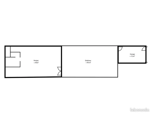Dépôt / atelier 95 m² + extérieur 90 m² + garage camion 15m2 - proche A21