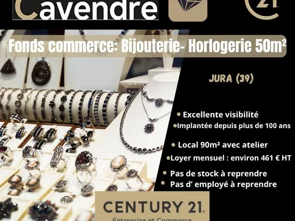 Bijouterie, fonds de commerce 50 m² LONS LE SAUNIER