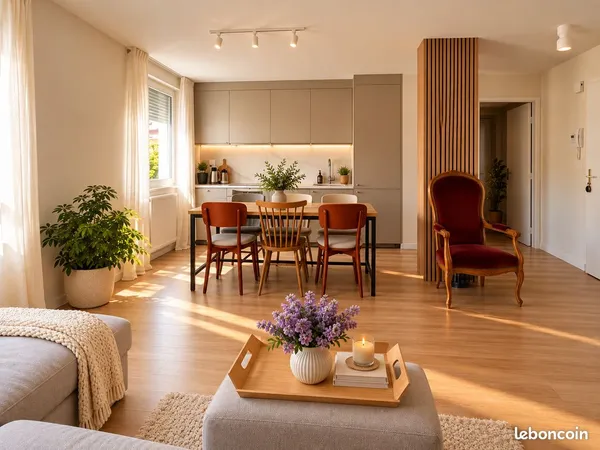 Lyon 7e - Place Jean Jaurès - T4 rénové et meublé, 3 chambres, 2 salles de bain, parking