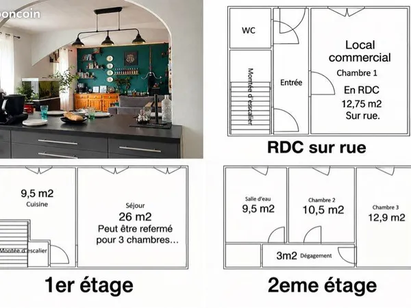 Triplex dans maison de ville indépendante à 15 min à pieds de la gare de Lyon Part Dieu