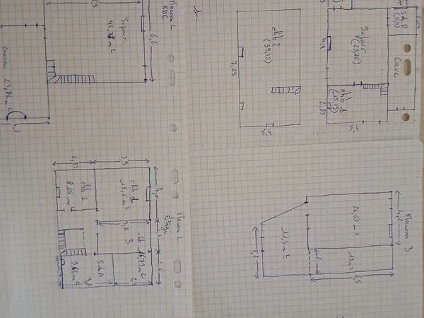 Lot de 3 maisons