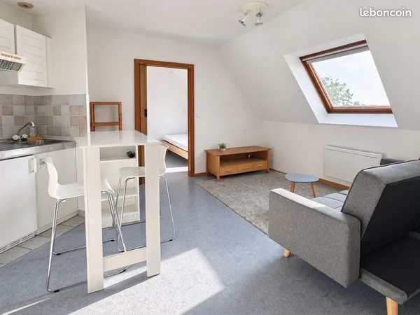 T2 meublé 23 m² - chambre séparée - parking privé - dernier étage - Kembs