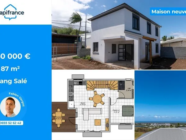 L'Étang-Salé  Villa T4 avec 3 chambres, varangue et jardin