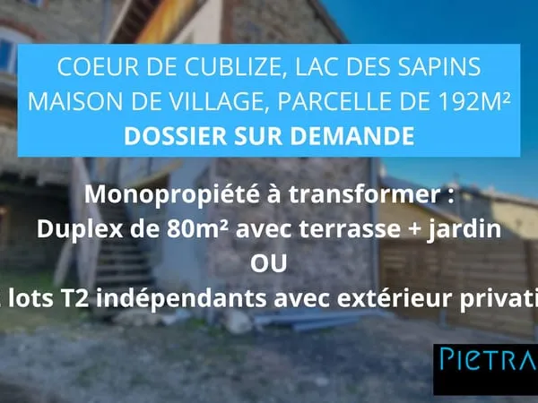 Monopropriété de 80m2 sur 2 niveaux
