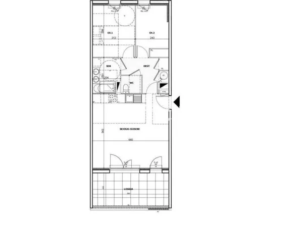Appartement 3 pièces 65 m²