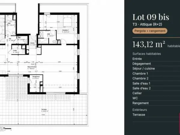 Appartement 4 pièces 143 m²