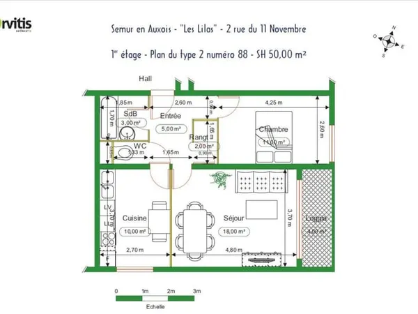 À louer - Appartement T2 à Semur-en-Auxois