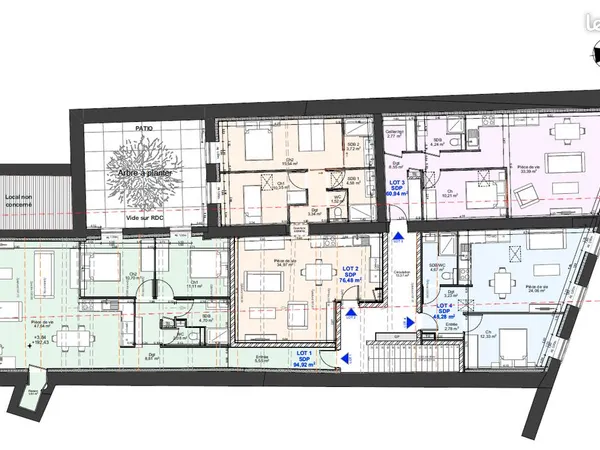 Appartement 2 pièces 61 m²