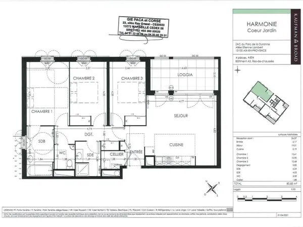 Appartement 4 pièces 81 m²