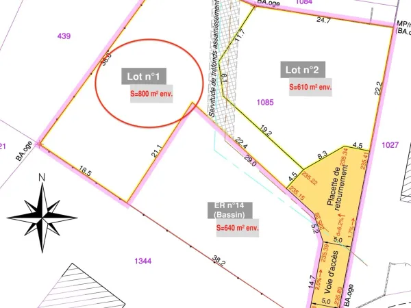 Terrain 802 m²