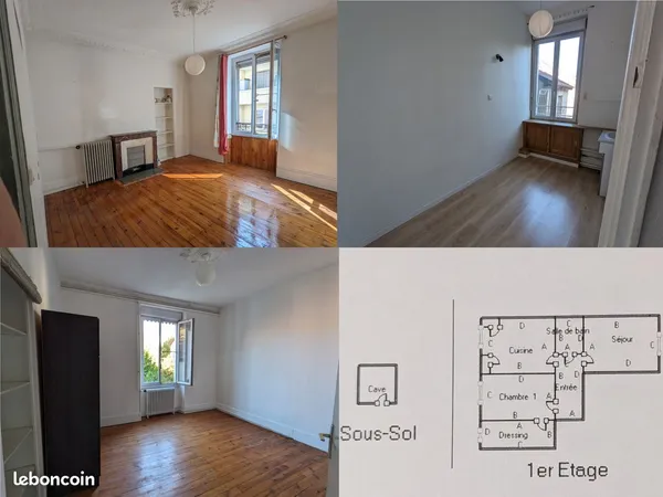 Appartement 64 m² - Traversant Est/Ouest - 1er étage