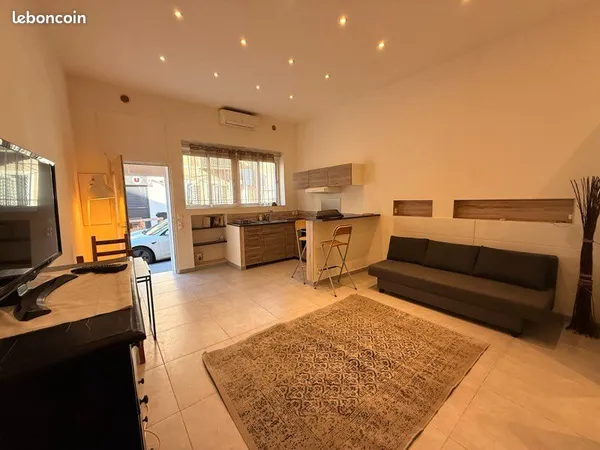 Grand T1 30 m2 rdv sur rue meublé tout équipé Clim Secteur rouet