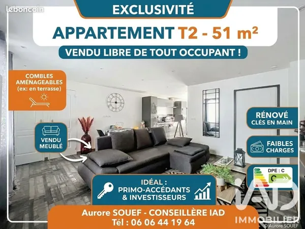 Appartement 2 pièces 51 m²