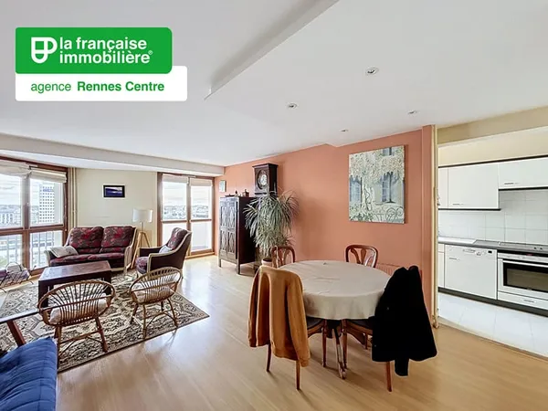 Appartement 5 pièces de 108.18 m² - Rennes Centre-Ville - Quartier du Colombier - balcons, cave et p